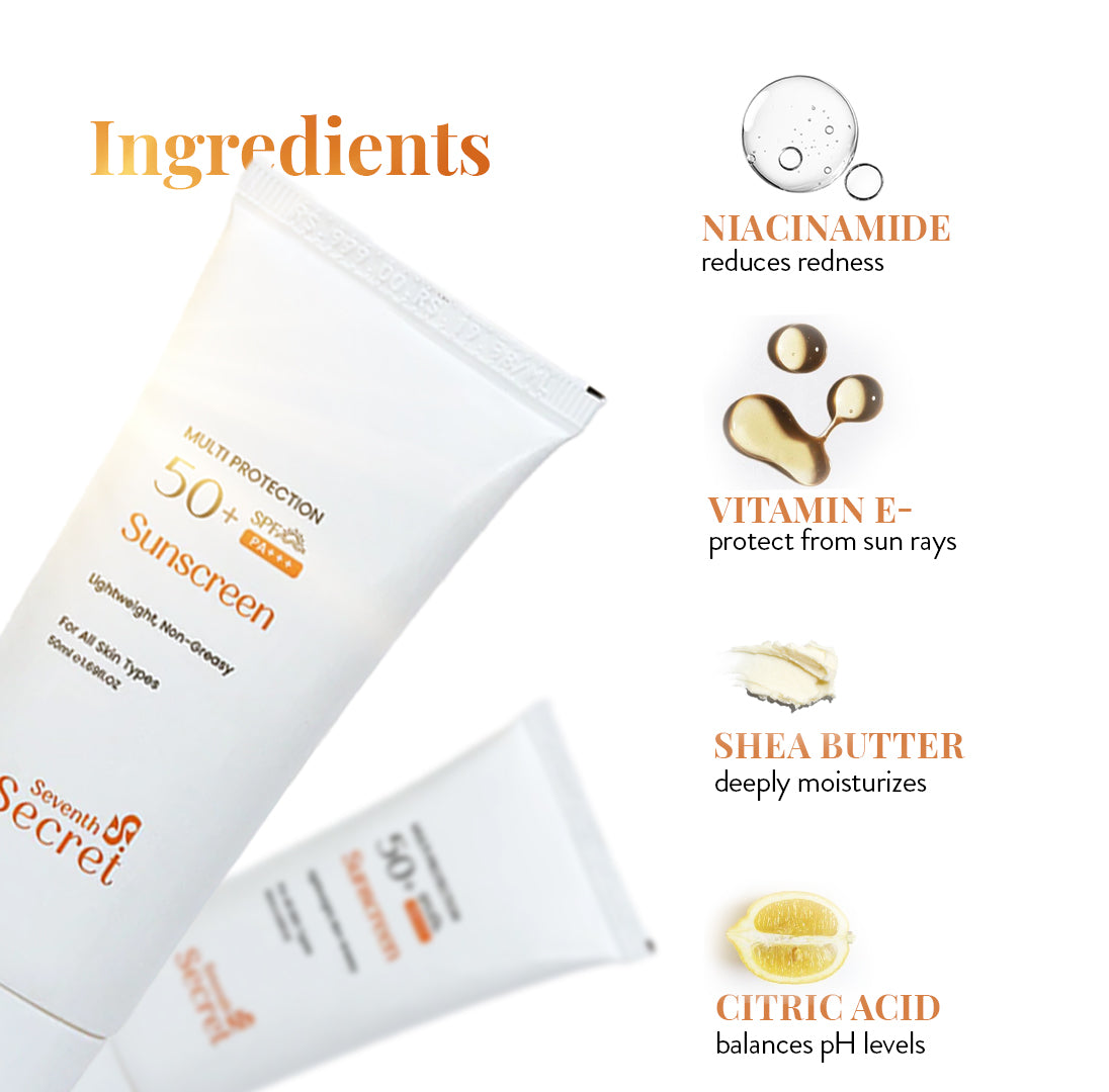 Seventh Secret SPF 50+ Sunscreen ingredients