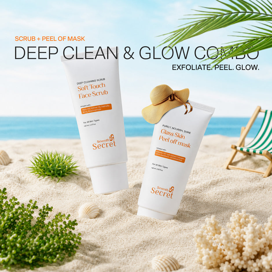 Deep Cleanse & Glow Combo – Soft Touch Face Scrub + Glass Skin Peel Off Mask