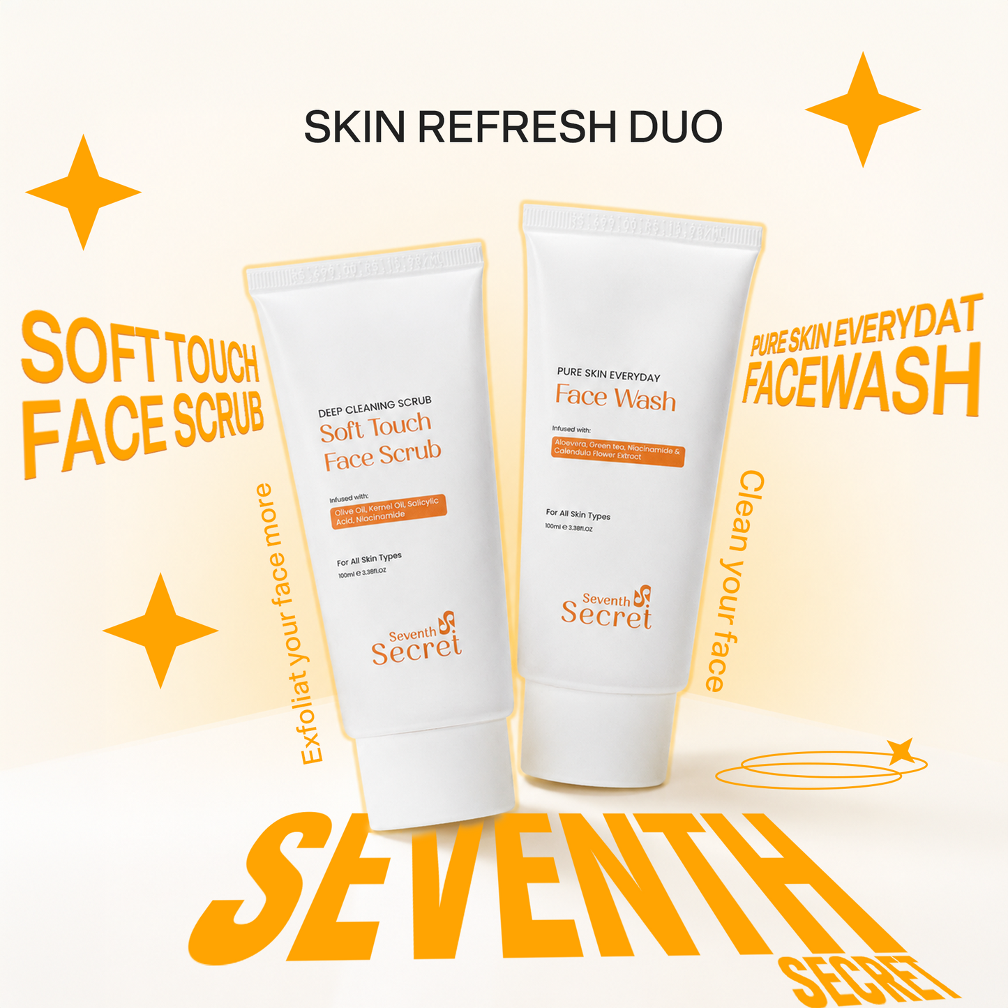 Skin Refresh Duo – Soft Touch Face Scrub + Pure Skin Everyday Face Wash