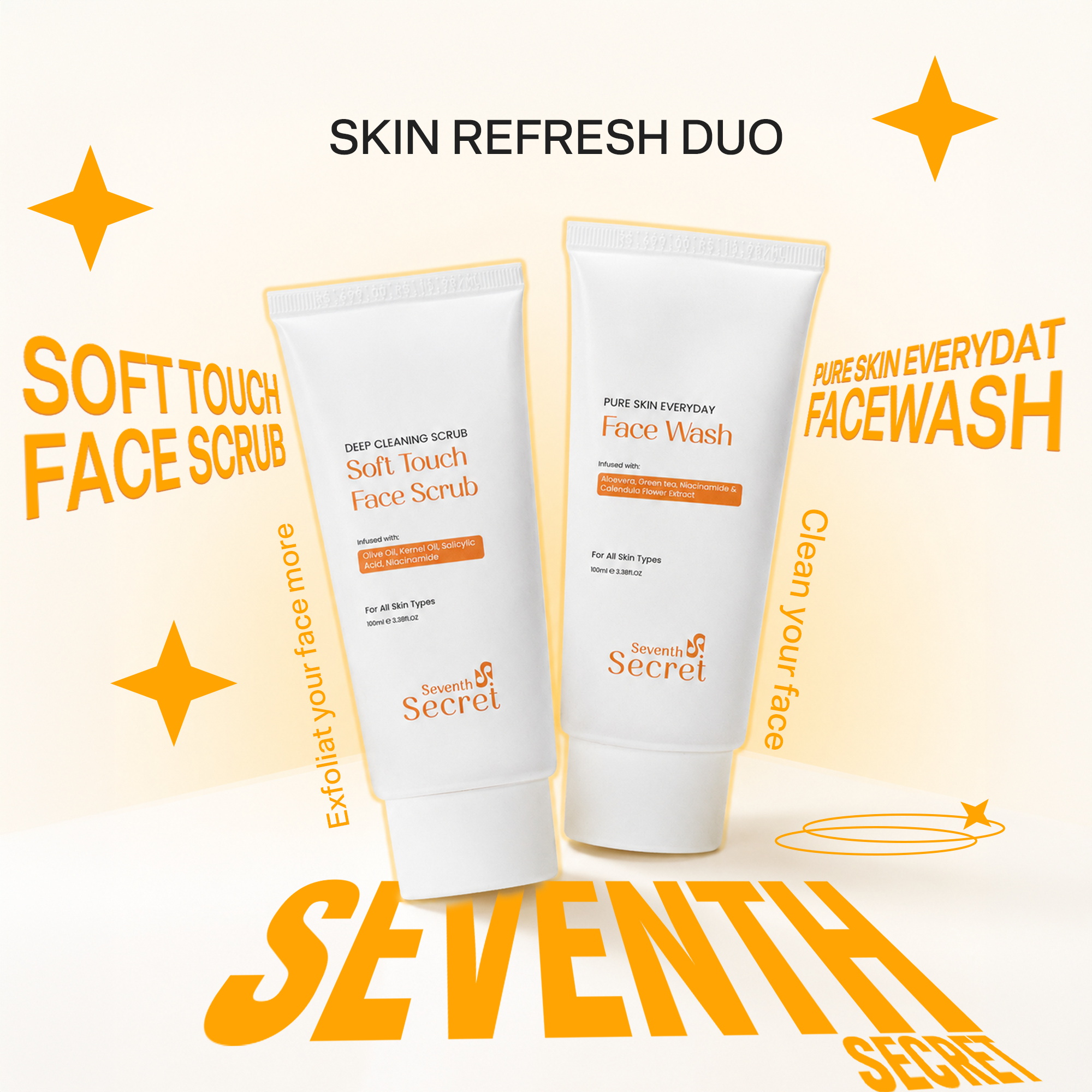 Skin Refresh Duo – Soft Touch Face Scrub + Pure Skin Everyday Face Wash